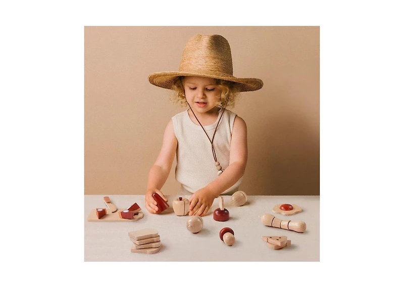 Tiny Land Play Kitchen Accessories – Play Food for Play Kitchen: Wooden Cut and Play Food Toys