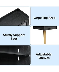 gaomon 5-Tier Shoe Storage Cabinet with Glass Doors & Sturdy Support Legs, Multi-Functional Organizer