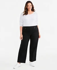 Style & Co Plus High-Rise Wide-Leg Pull-On Jeans, Macy's Exclusive