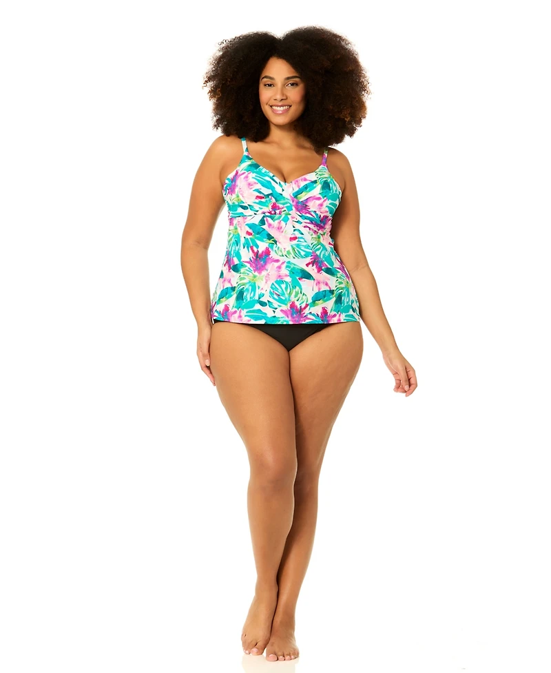 Raisins Curve Plus Underwire Aries Floral Print Swim Tankini Top