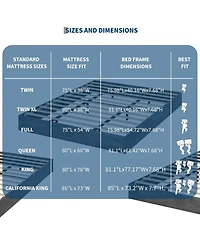 gaomon Platform Bed Frame Wood Slat Support No Box Spring Needed Easy Assembly