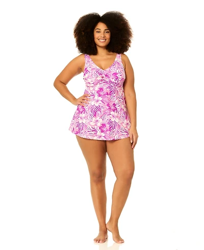 Raisins Curve Plus Lucia Printed One-Piece Swim Dress