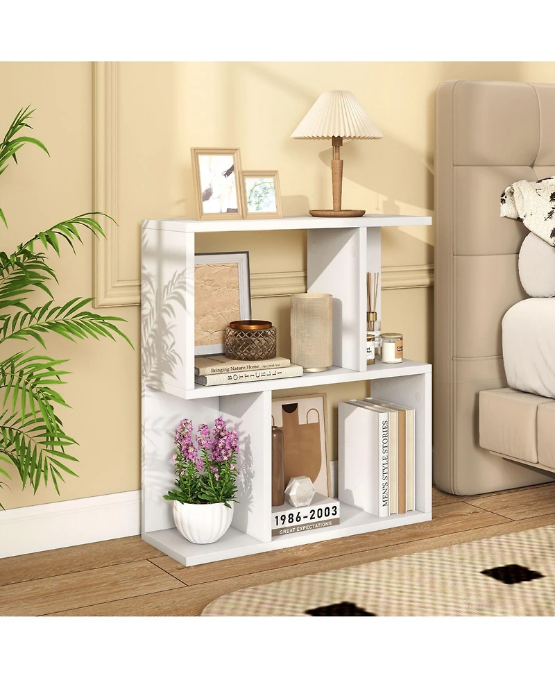 Slickblue 3 Tier Small Space Bookshelf with Display Shelf Organizer