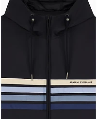 A|X Armani Exchange Men's Stretch Nylon 4 Stripes Windbreaker