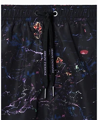 A|X Armani Exchange Men's Flower Print Swim Trunk