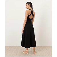 Pact Women's Fit & Flare Open Back Maxi Dress Made With Organic Cotton