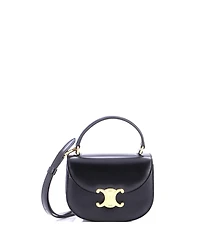 Pre-Owned Celine Mini Triomphe Besace Clea Top Handle Flap Bag Leather