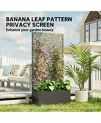 Outsunny Metal Planter Box with Trellis, 71" Tall Privacy Planter