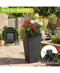 Three Piece Wicker Planters with Inner Plastic Flower Pots