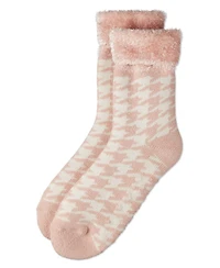 MeMoi Women's Houndstooth Plush Cabin Socks
