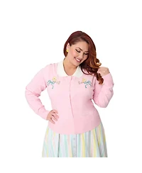 Unique Vintage Plus Collared Knit Cardigan