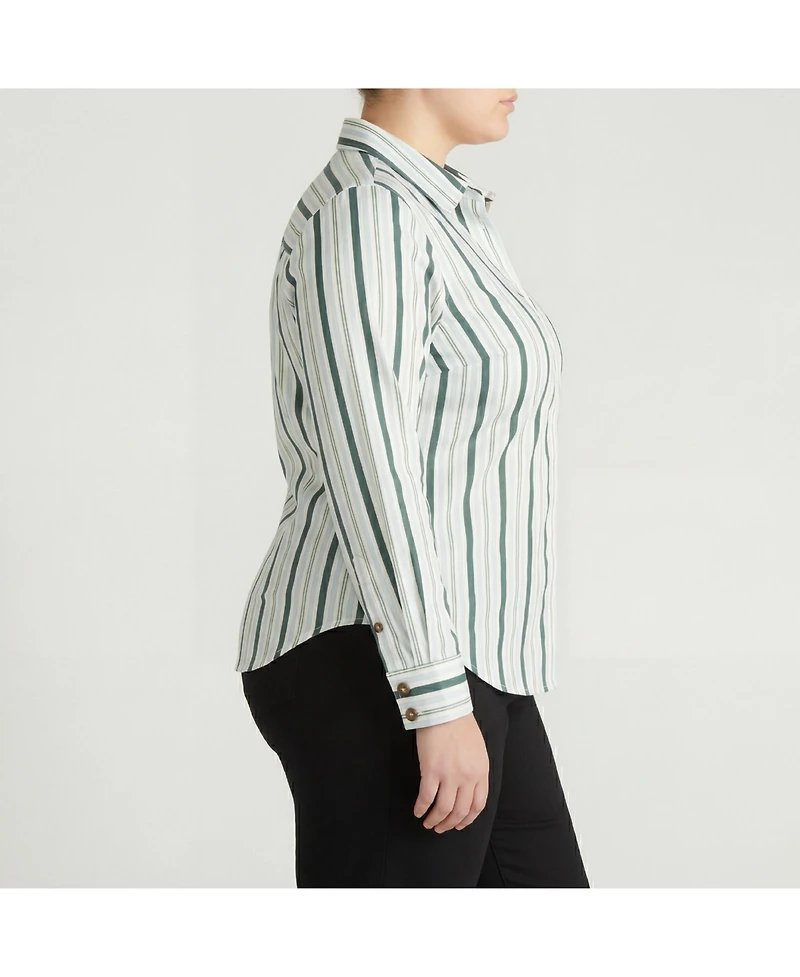 Universal Standard Plus Elbe Stretch Poplin Shirt Classic Fit