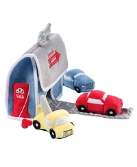 Lambs and Ivy Cars and Tow Truck Garage Interactive Plush Developmental Playset Toy