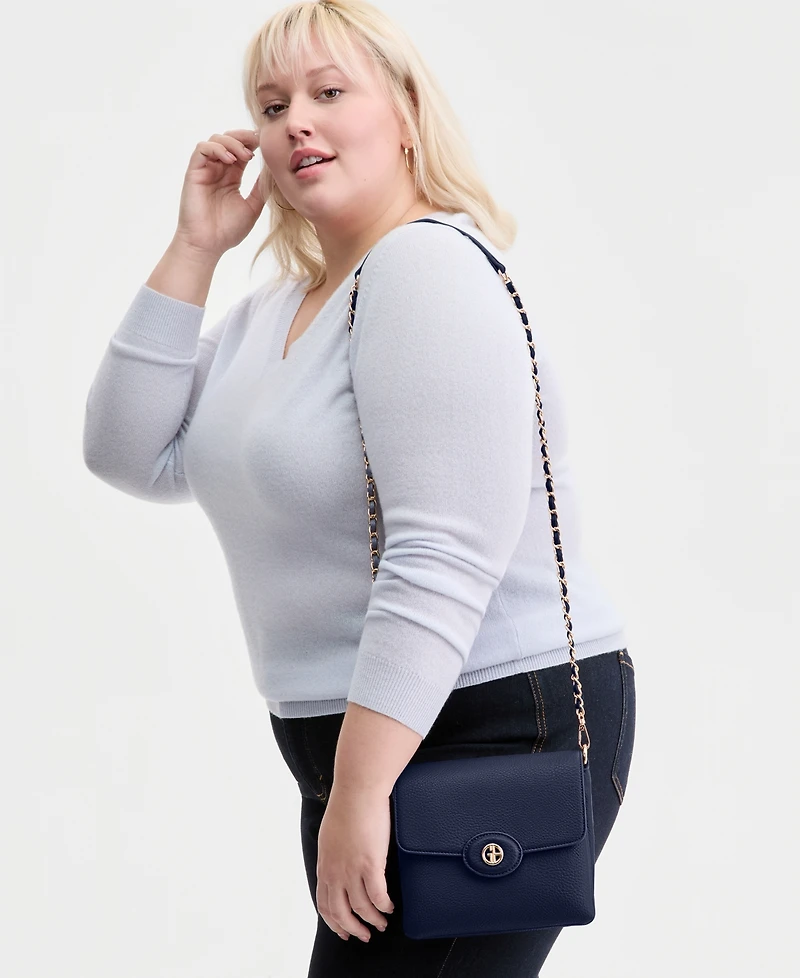 Giani Bernini Pebble East West Small Flap Crossbody, Exclusively at Macy's