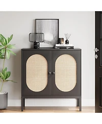 gaomon Set of 2 Buffet Cabinets with Fluted Glass Doors, Modern Accent Storage Sideboard, 31.5" Console Cabinet for Dining Room, Living Room, Entryway