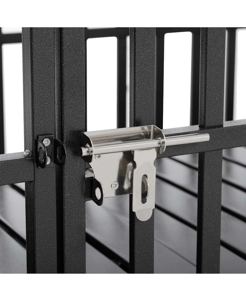 Aostirmotor 52" Heavy Duty Metal Dog Crate – Large Cage with 4 Lockable Wheels for Big Dogs