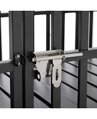 Aostirmotor 52" Heavy Duty Metal Dog Crate – Large Cage with 4 Lockable Wheels for Big Dogs