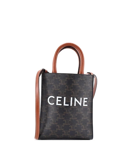 Pre-Owned Celine Mini Vertical Cabas Tote Triomphe Coated Canvas