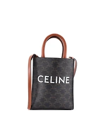 Pre-Owned Celine Mini Vertical Cabas Tote Triomphe Coated Canvas