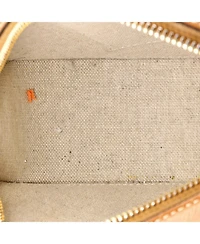 Pre-Owned Celine Triomphe Oval Crossbody Bag Straw and Leather