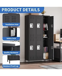 gaomon3 Doors Employee Lockers for Office, Metal Sorage Locker Combination, Lockable Employees Metal Locker With Door, Industrial Storage Lockers