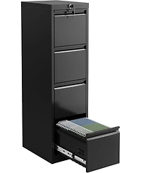 gaomon 4 Drawer File Cabinet with Lock, Metal Filing Cabinets, Vertical Small Filing Cabinet Steel Lockable Storage Cabinets for Home Office