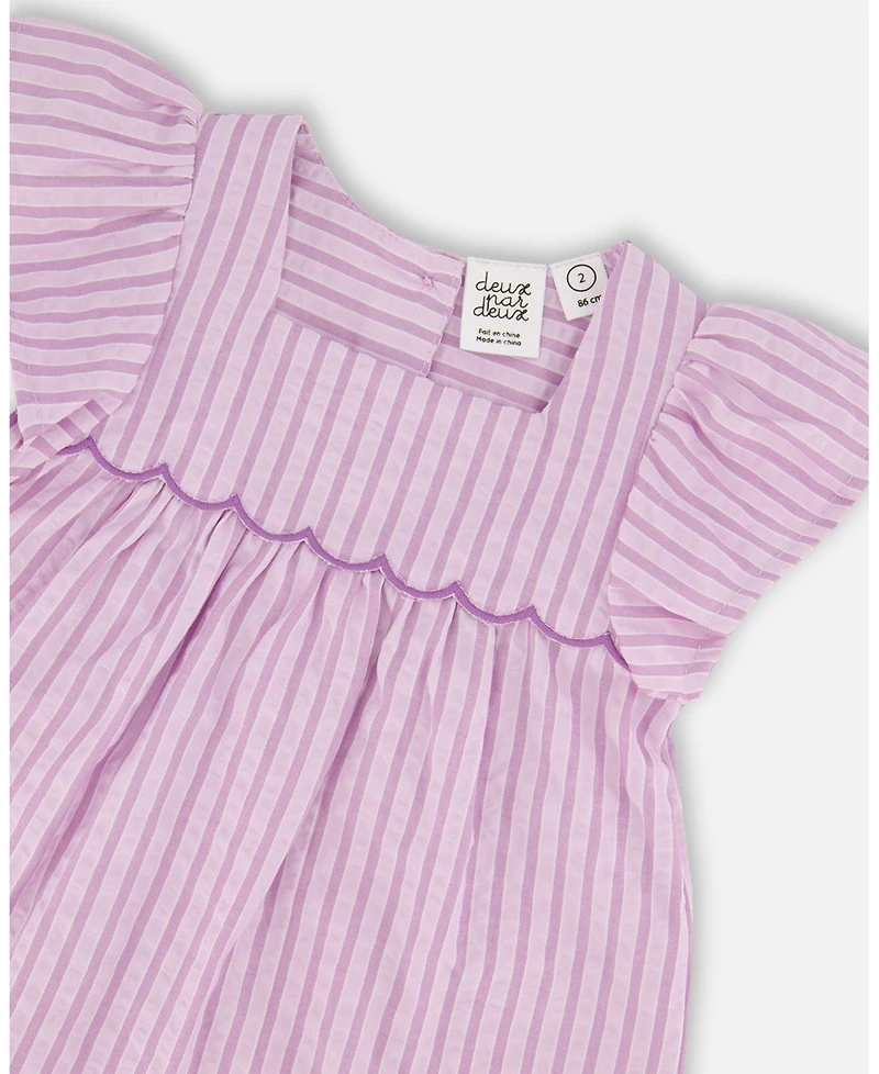 Deux par Deux Little Girls Top and Short Set Stripes