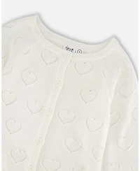 Deux par Deux Little Girls Pointelle Knit Cardigan