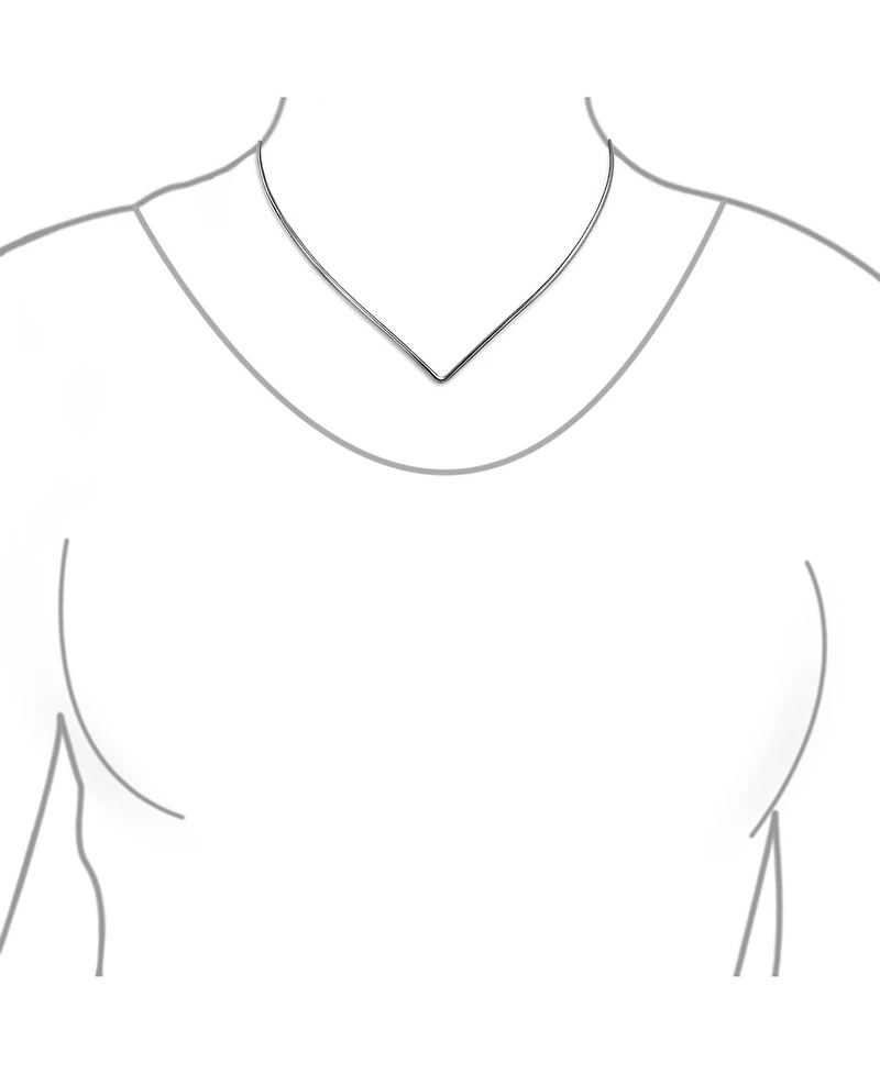 Bling Jewelry Basic Simple Slider V Shape Collar Statement Necklace Silver Sterling Add Your Pendant 2MM