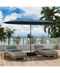 Homsee Large Double Sided Umbrella Outdoor Patio with Base and Sand Bag