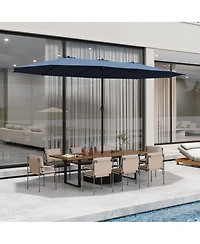 Homsee Large Double Sided Umbrella Outdoor Patio with Base and Sand Bag