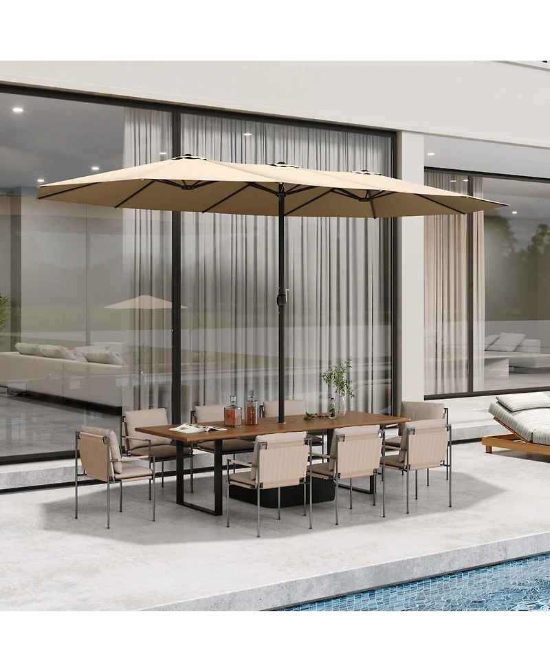 Homsee Large Double Sided Umbrella Outdoor Patio with Base and Sand Bag