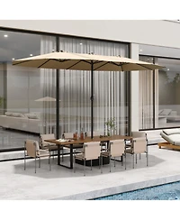 Homsee Large Double Sided Umbrella Outdoor Patio with Base and Sand Bag