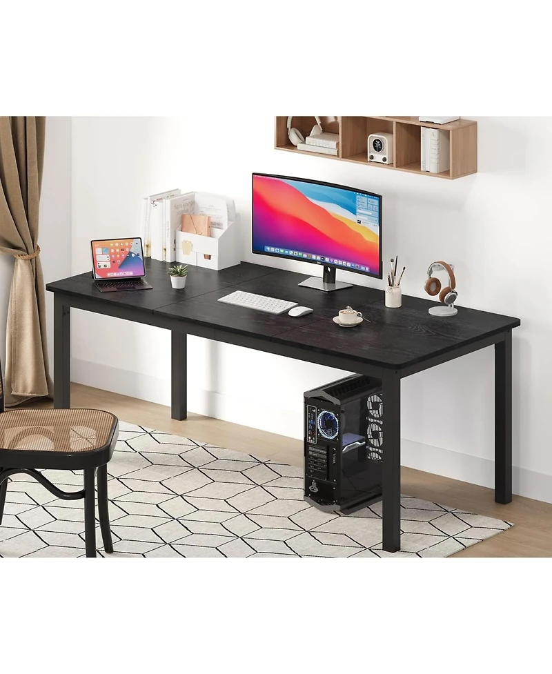 gaomon 79" Industrial Kitchen Table with Metal Legs for 6, Waterproof Surface, Easy Assembly