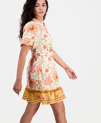 Sam Edelman Women's Sun-Kissed Puff-Sleeve Shirt Dress