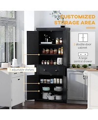 Homcom 72.5" Kitchen Pantry Cabinet with 4 Doors, Drawer,