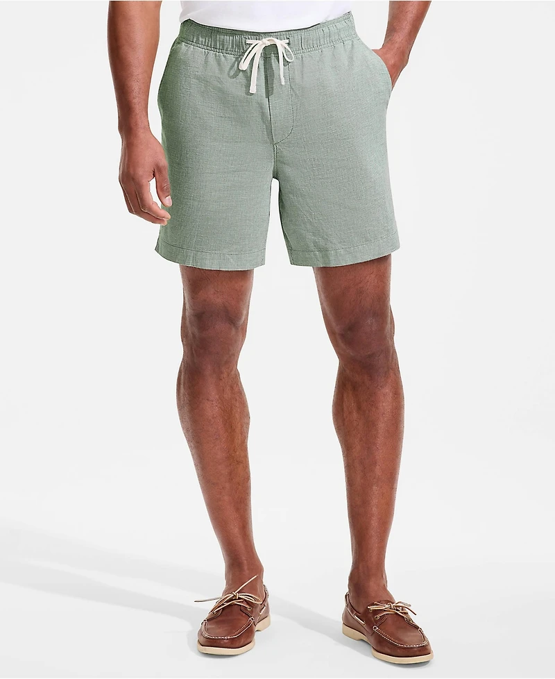 Lands' End Men's 7" Linen Blend Pull On Deck Short