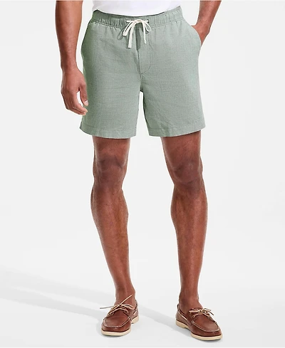 Lands' End Men's 7" Linen Blend Pull On Deck Short