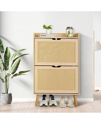 gaomon Narrow Odor-Resistant Mdf Shoe Cabinet with Flip Drawers