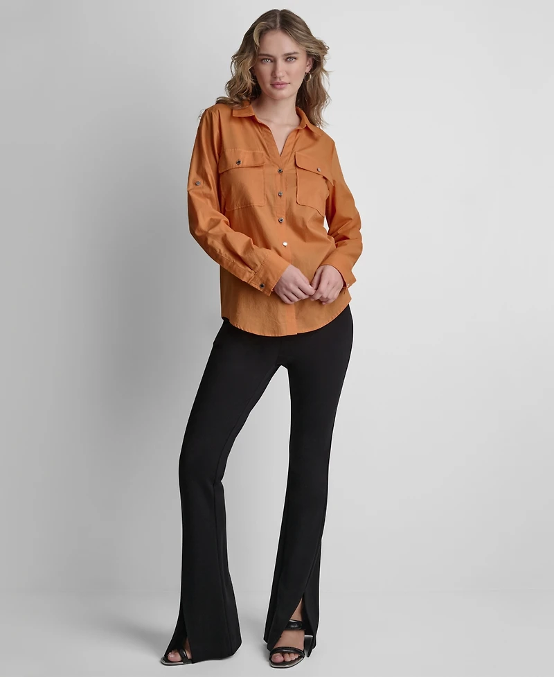 Dkny Women's Long-Sleeve Collared Shirt