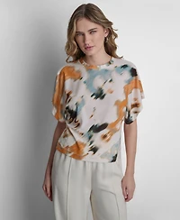 Dkny Women's Dolman-Sleeve Printed Top