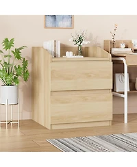 gaomon Nightstand with Drawers - Bedside Table Wood End Table with Storage Modern Bed Side Table 2 Drawers Night Stand Wide End Table