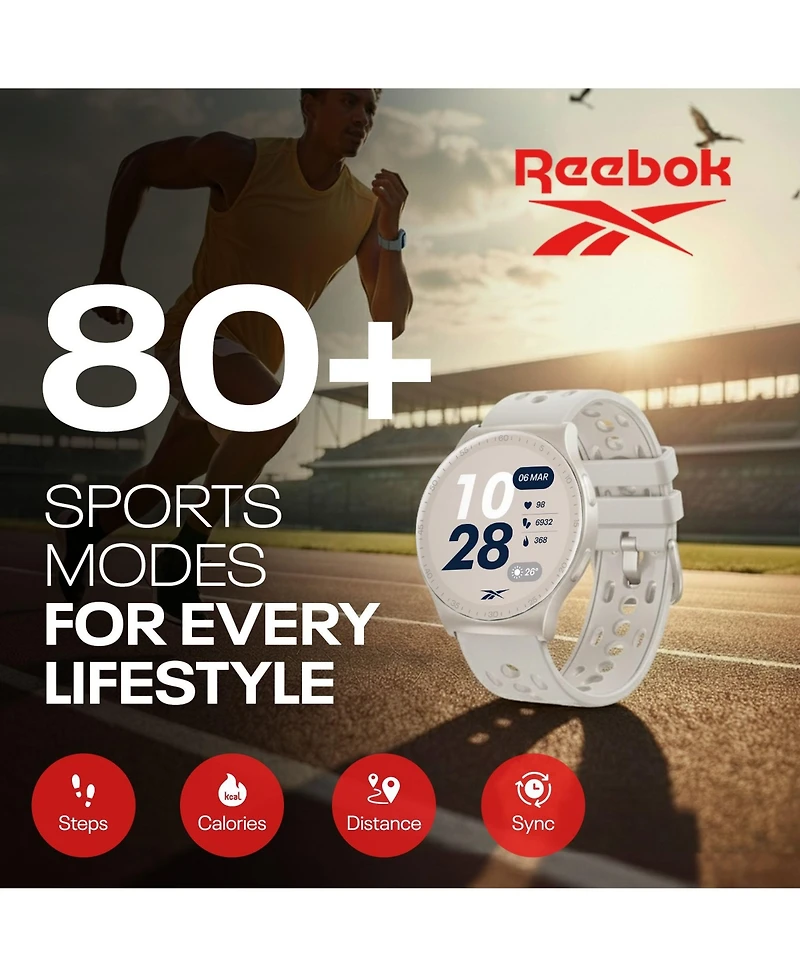 Reebok Pulse Smartwatch with 1.43" Amoled Display, 10-Day Battery Life, 80+ Sport Modes