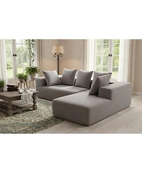 Streamdale Furniture Modern Gray Fabric Sofa with Plush Cushions and Pet-Friendly Design