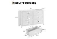 gaomon 54" Wide 6-Drawer Modern Dresser, Deep Drawers for Bedroom