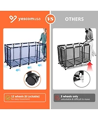 Yescom 2 Pack Mesh Pool Storage Bin Rolling Cart Noodle Holder Organizer Large