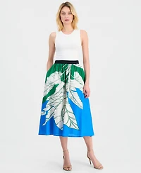T Tahari Women's Full Pull-On Elastic Midi Skirt