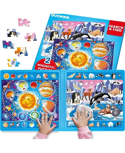 Quokka Magnetic Puzzles for Toddlers 3-5 – Search and Find 2 Pack, 60 Pieces Each