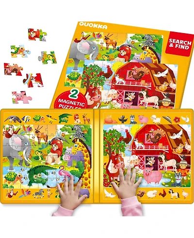 Quokka Magnetic Puzzles for Toddlers 3-5 – Search and Find 2 Pack, 60 Pieces Each