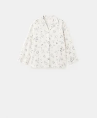 Mango Women's Floral-Print Cotton Pyjama Top